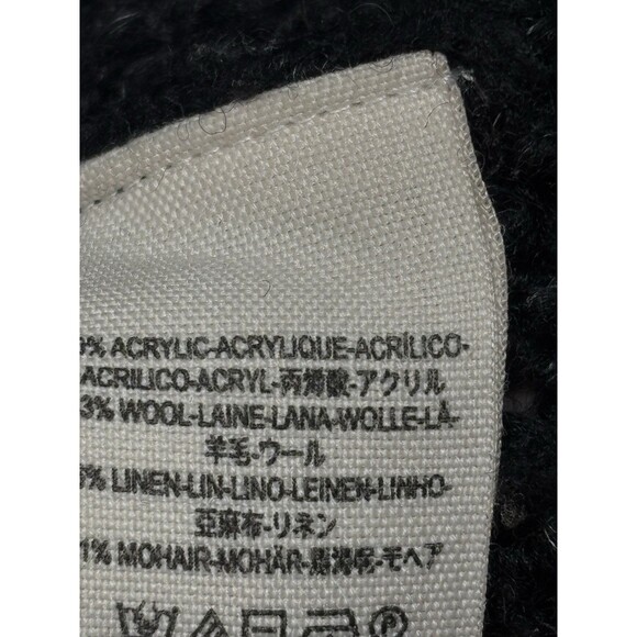 Free People Engineer Black White Striped Cowl Neck Wool Sweater Oversized S - Picture 14 of 14